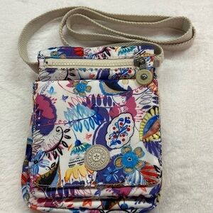 Kipling Floral Mini Crossbody Nylon Preowned